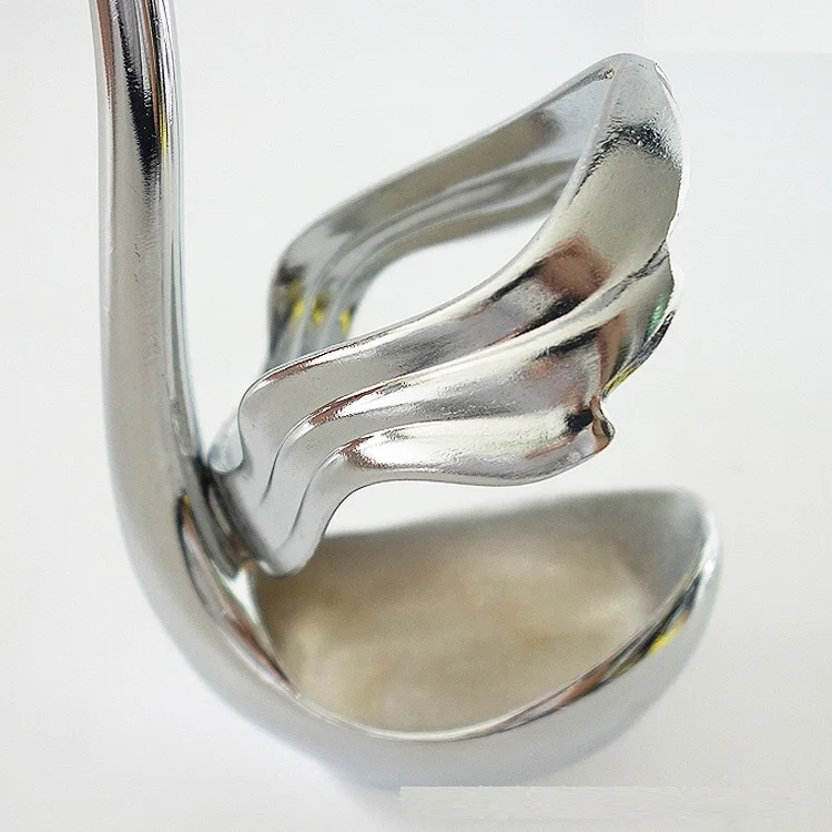 Wedding gift Stainless Steel fruit fork & spoon suit holder Swan Base holder