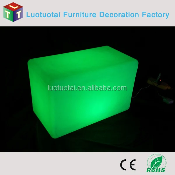 
55CM rechargeable Li-battery operated remote control PE LED bar stools/LED nightclub glow furniture LTT-LC01 