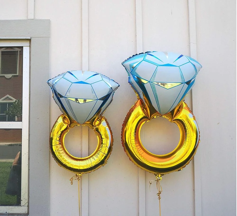 big diamond ring propose marriage romantic surprise wedding party china balloons helium foil diamond ring balloon