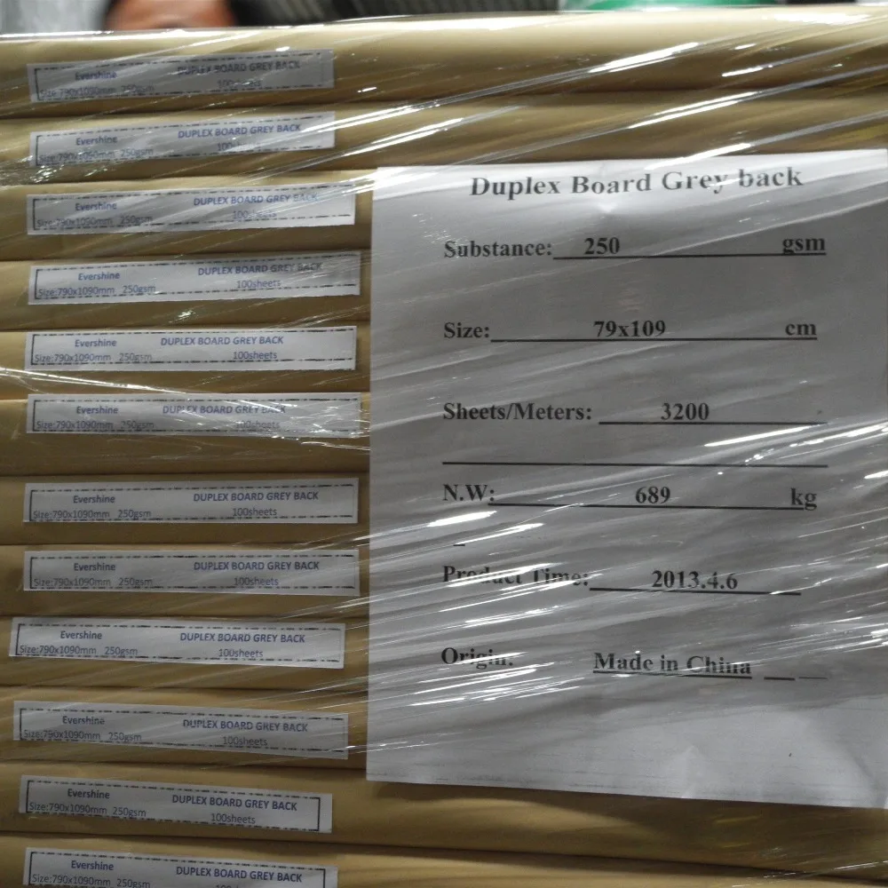Factory price coated duplex board grey back