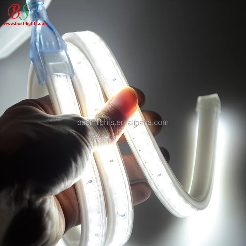5730 LED Strip 220V High voltage led 5730 120 flexible strip light Power plug ww cw blue waterproof IP67