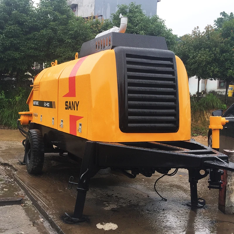 2016 моделей б/у, дизельная мощность, портативный прицеп, монтируемый бетононасос без грузовика, для продажи