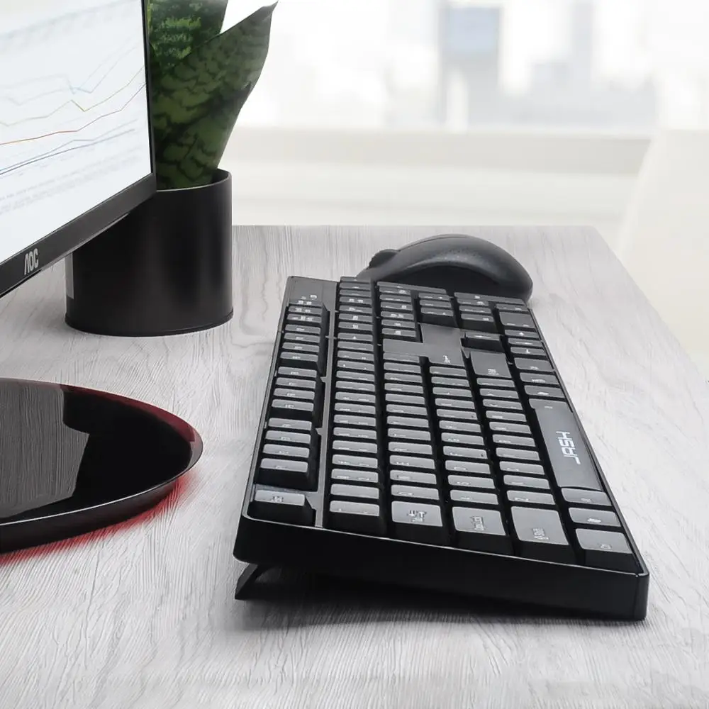 Popular Black BST-136 Cheap Wireless Keyboard And Mouse Combo Kit