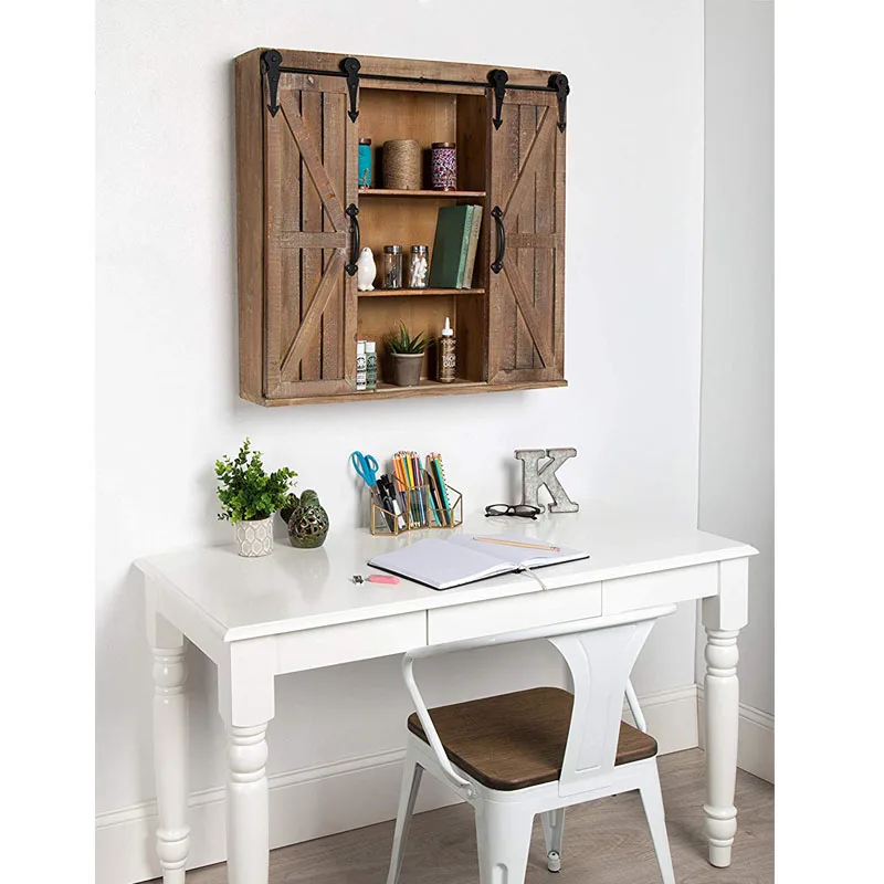 Vintage style  wooden cabinet wood hanging wall  storage cabinet