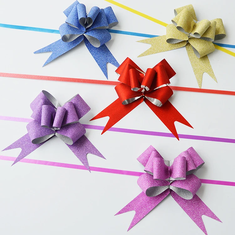 Wholesale Colorful Tiny S For Decoration Satin Christmas Gift Ribbon Bow Pull Ribbon Bow