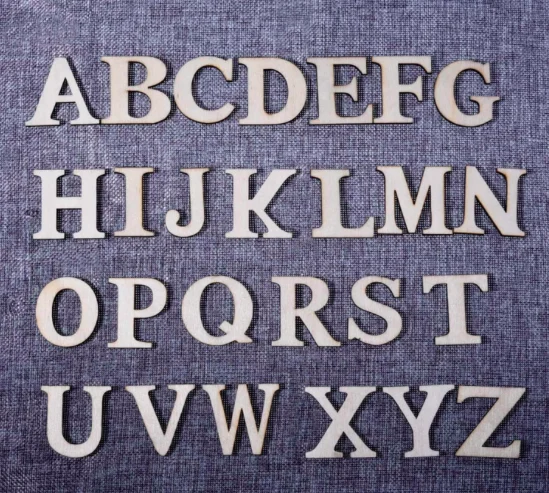 
52 Pieces Wood Letters Wooden Alphabets Letter Craft Pieces for DIY Wedding Display Decor 