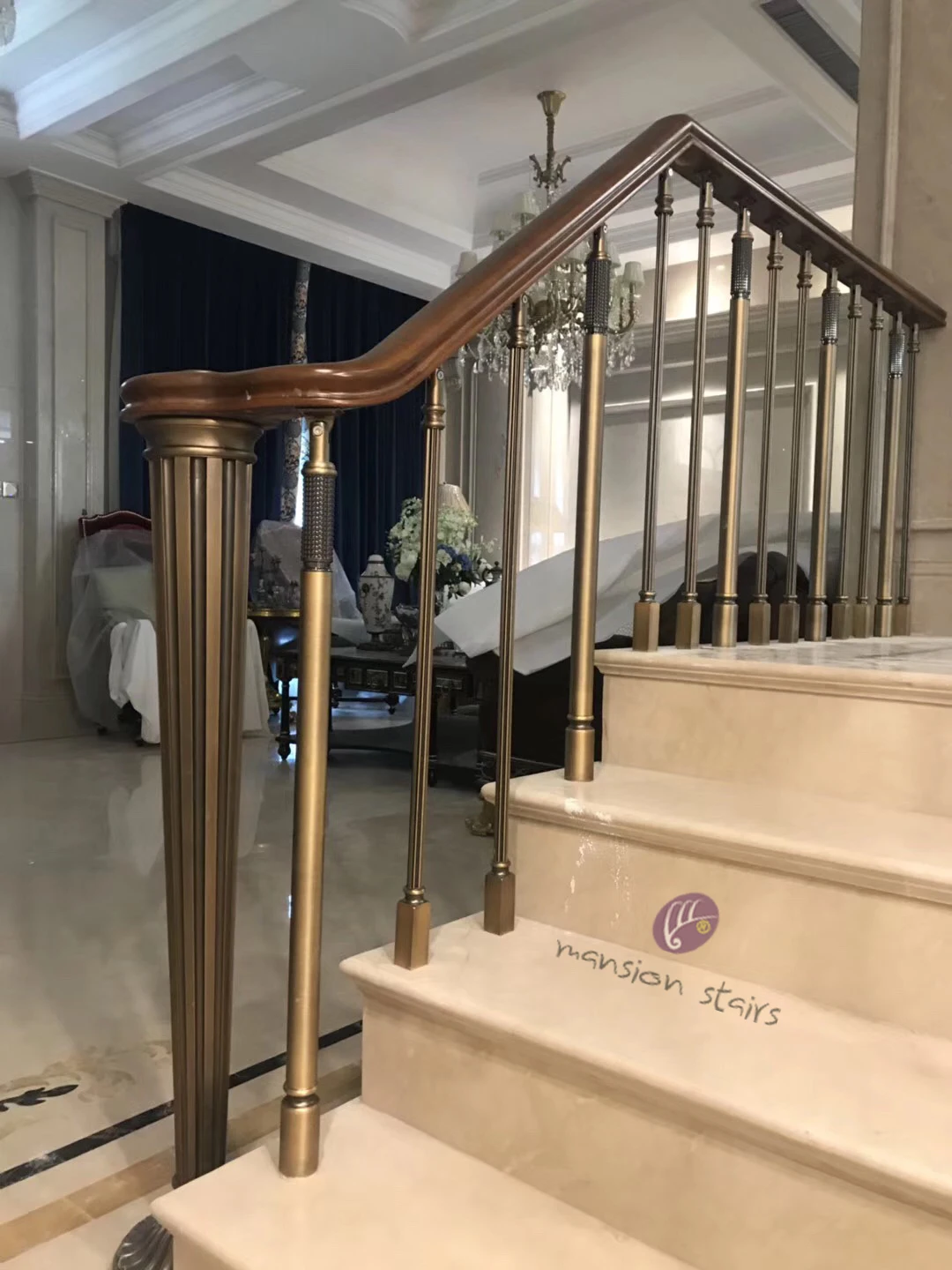 Antique Brass Balcony Stainless Steel Railing Design