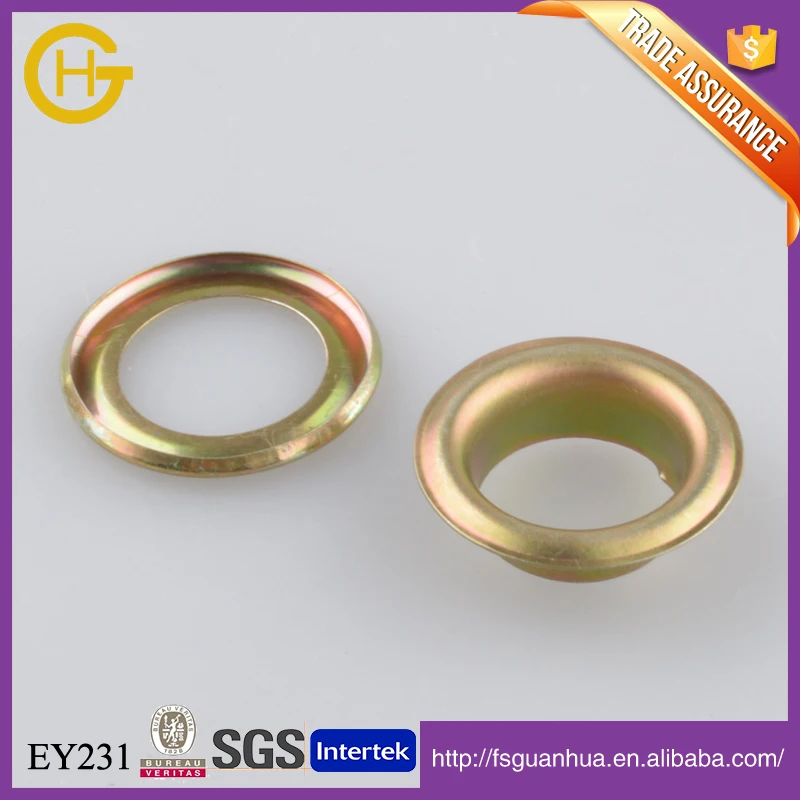 Metal eyelet for fully automatic eyelet machine