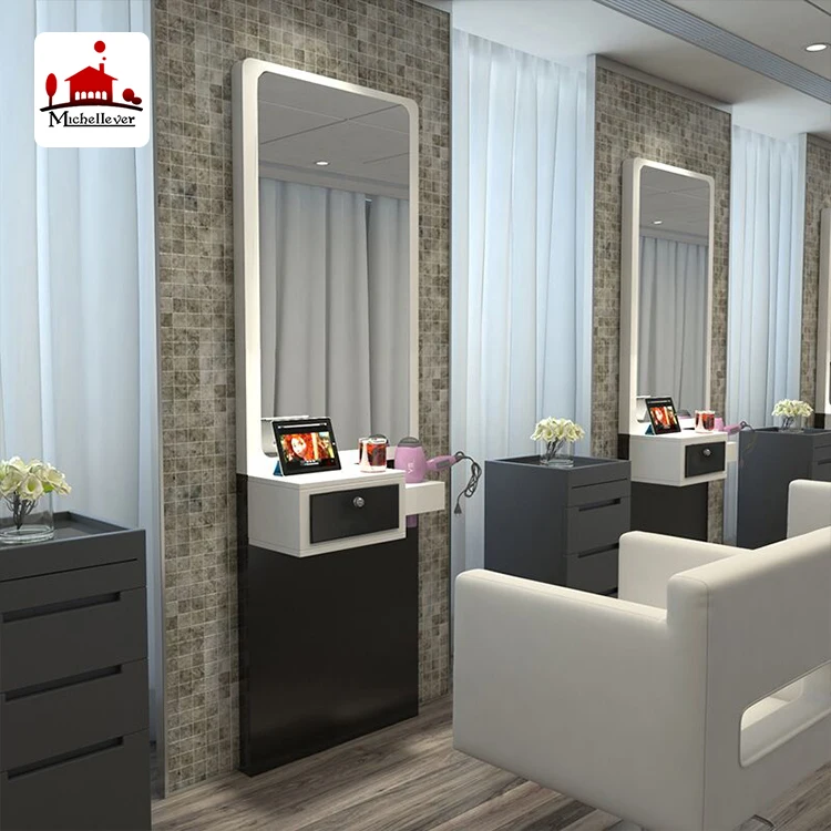 
beauty hair salon furniture equipment mirror station styling mirror haridresser salon led station mirrors with led light 