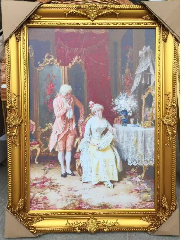 
Fine Wooden Picture Frame antique Gold Ornate photo Oil Painting Frame 