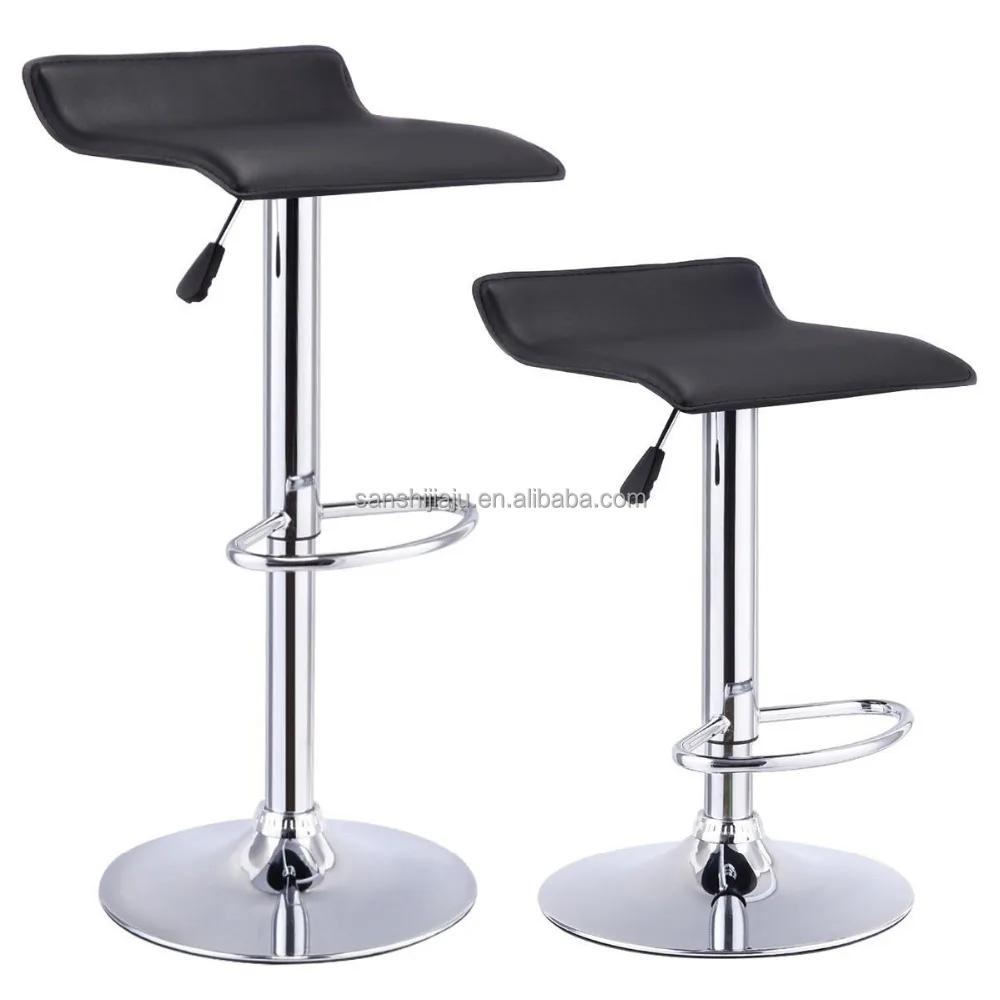 Vintage industrial Adjustable Height Barstool with Chrome Base