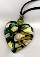 wholesale handmade Heart Shape eye flat round glass pendant necklace with leather cord chain