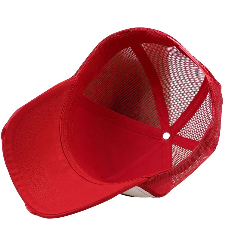 Plain distressed mesh trucker cap mesh curved bill trucker hat snapback cap