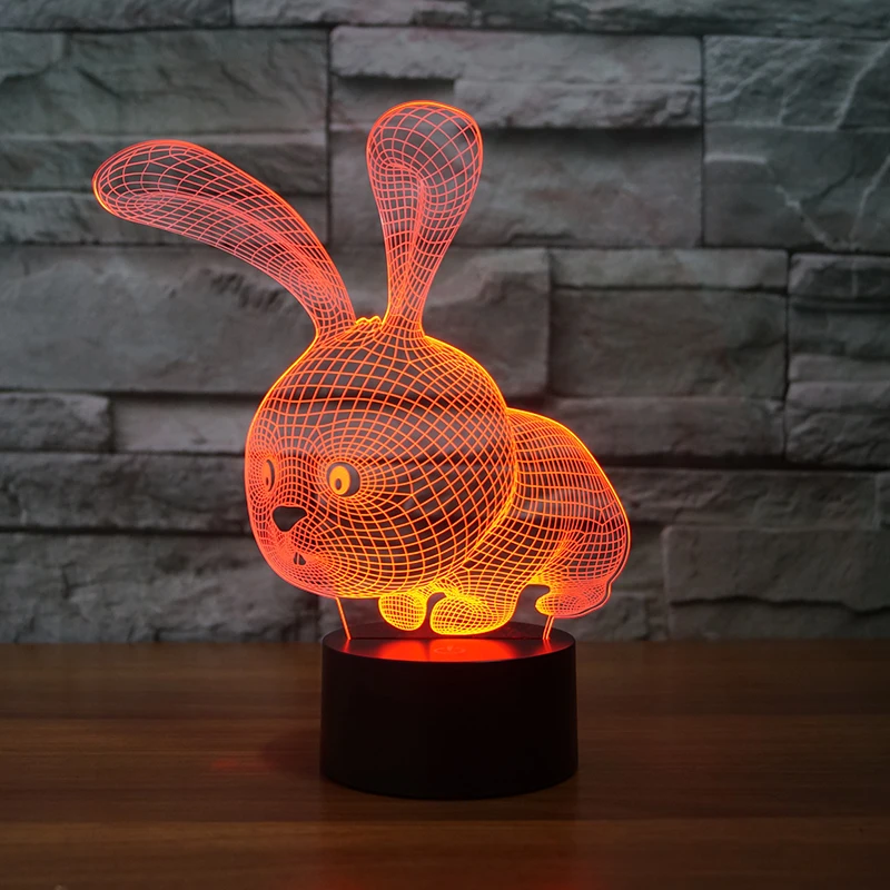 2017 Lamparas 3D LED Night Light Mood Lamp for Holiday Lamp 3D Bulbing Light USB Wood Color Changing FS-3323