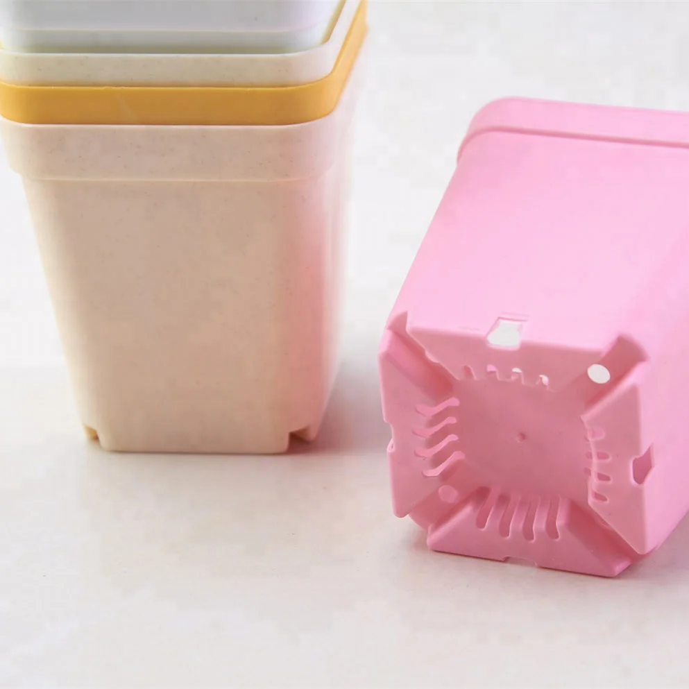 Colorful Square Plastic Plant Pot