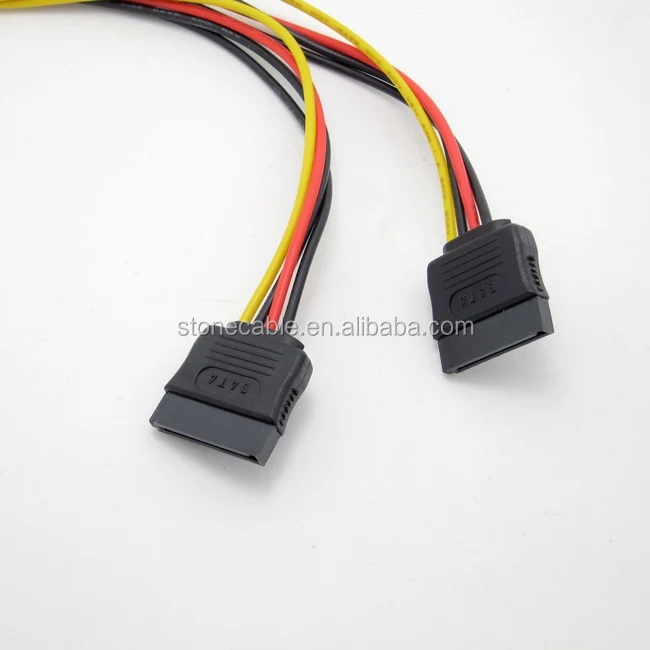  Sata 15 контактный разъем для 2 x 15-полый штифт разветвитель питания удлинитель силовой кабель (20 см)