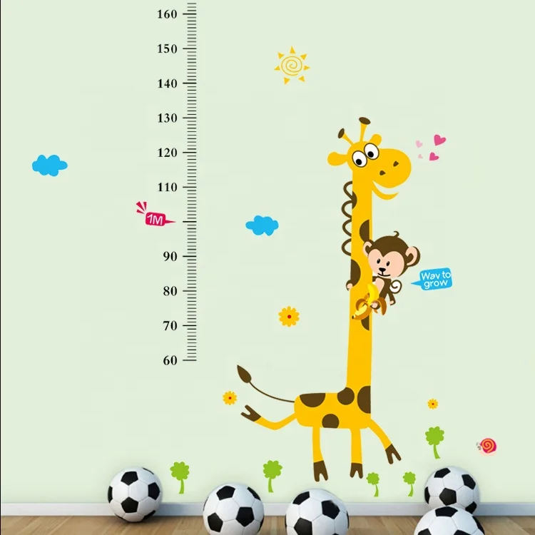Cheap Wall Sticker Height Animal Wallpaper Sticker For Kids