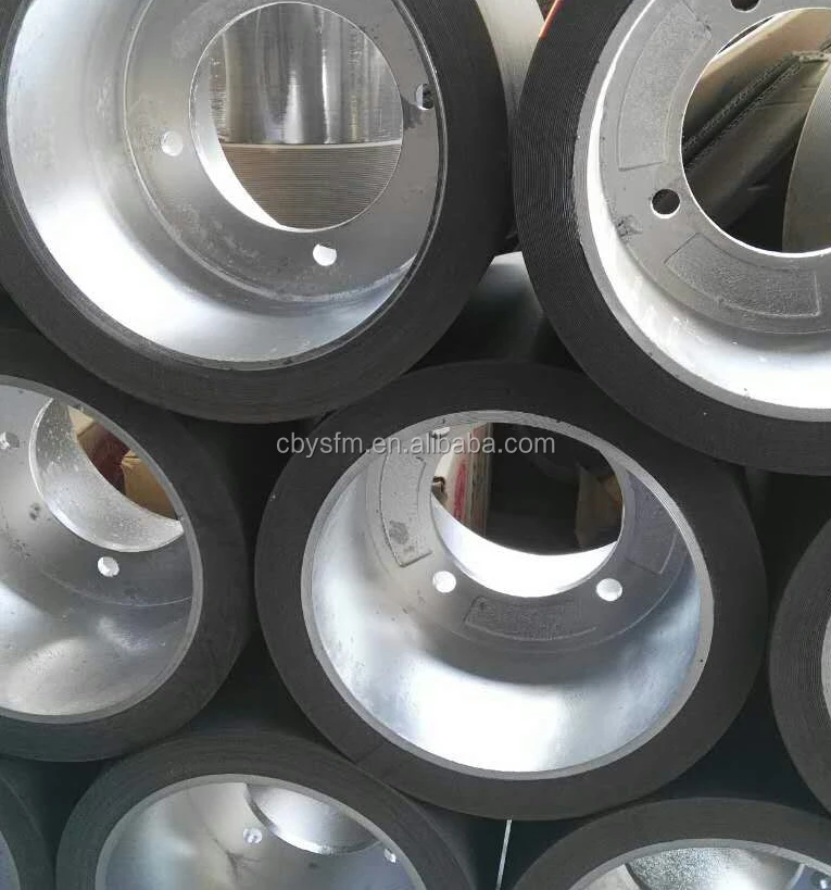 10-дюймовый коричневый подушка из бутадиен-стирольного каучука Риса Резиновый ролик на чугунного литья барабан