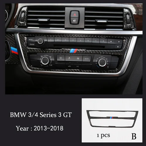 For BMW 3/4 Series 3GT F30 F31 F32 F34 Carbon Fiber Interior Strip Air Conditioning CD Panel Decorative Cover Trim