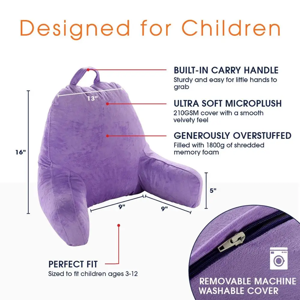 
Cheap Wholesale Kids Back Support Shredded Foam Wedge Pillow with Washable Cover 