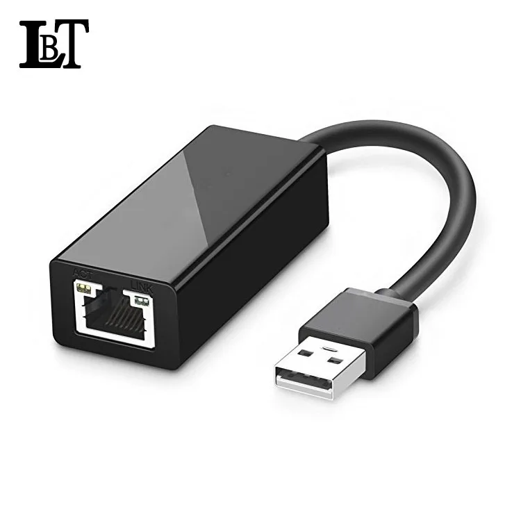 LBT Black RJ45 to Usb 2.0 Adapter for Tablet Ethernet Adapter USB 2.0 to 10/100 Network RJ45 Lan Wired Adapter