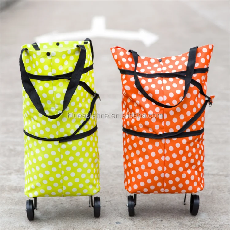 
folding shopping trolley bag with 2 wheels, shopping bag trolley 