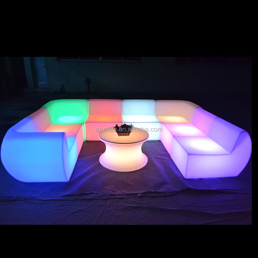 bar nightclub furniture set 16 colors changing illuminated led sectional sofas with remote control