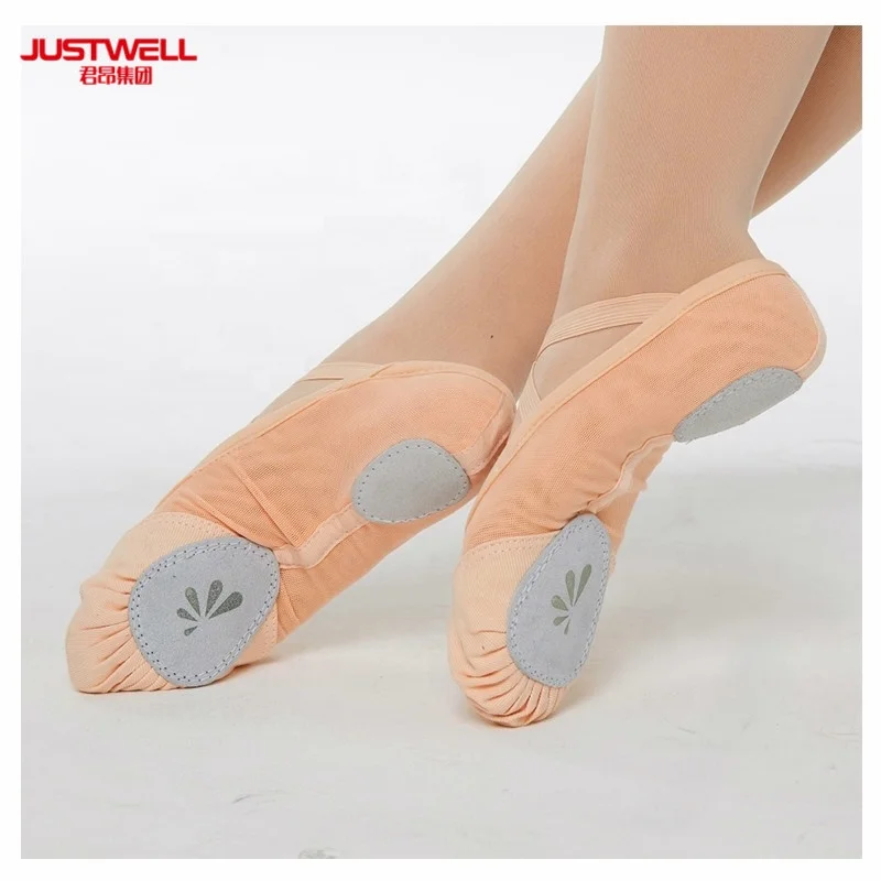 JW Stretch mesh ballet canvas split sole girl dance shoes ballet shoes