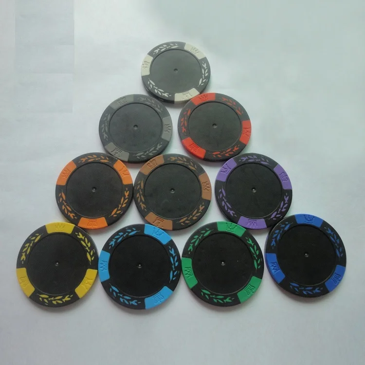 Чистые глиняные покерные чипсы, 40 мм, 13,5 г, 14 г, оптовая продажа, без средней наклейки