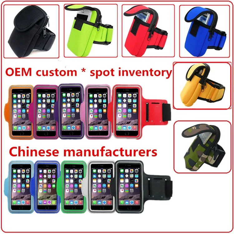 wholesale custom logo waterproof neoprene outdoor sport running mobile phone arm running bag