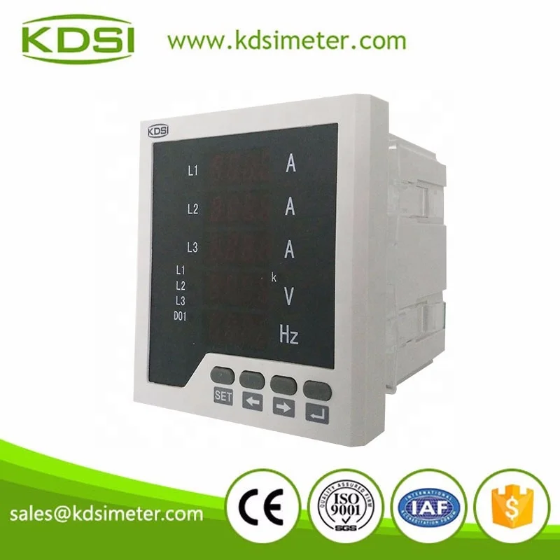 KDSI 3 Phase Digital Ammeter and Voltmeter Frequency Combined Meter