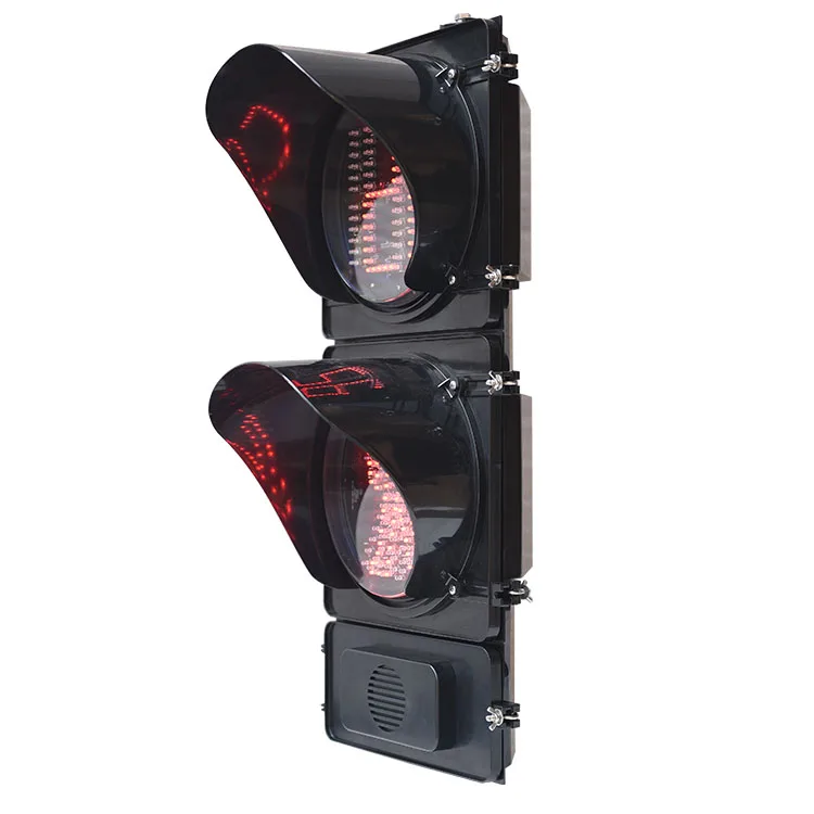 200mm 2 Digit Led Speaker Counter Red Cross Spark Dynamic  Pedestrian  Audible Trafic Signal Light