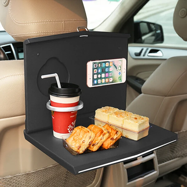 Folding Auto Car Back Seat Table Drink Food Cup Tray Holder Stand