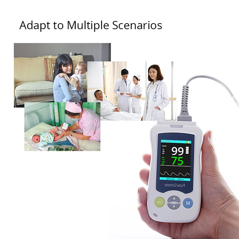 
2.4inch Handheld Pulse Oximeter blood oxygen Heart Rate Monitor Adult Kids Infant YK-820mini Oximetro 