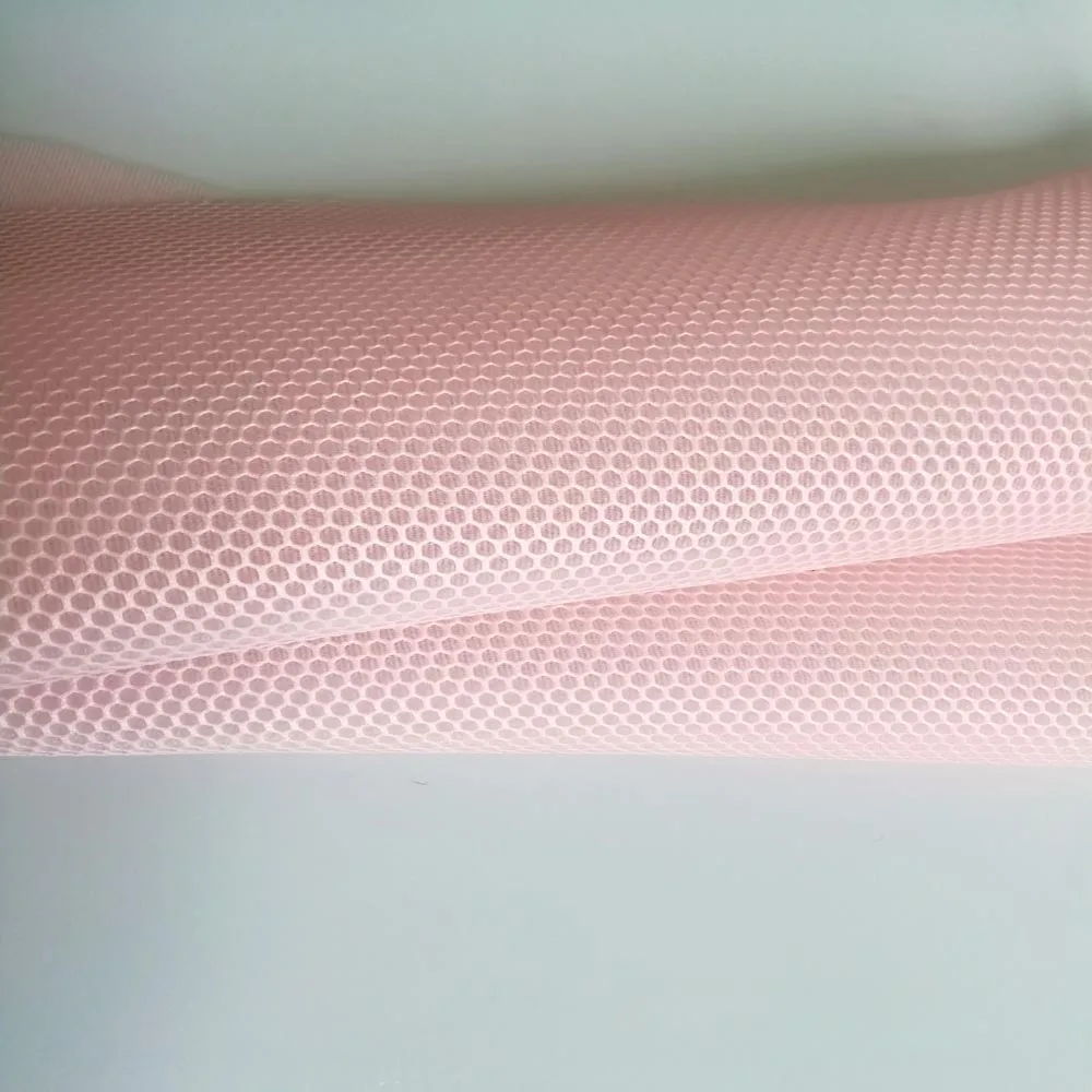 soft 3d stereoscopic sandwich mesh fabric fashion designer white hexagonal air layer fabric net cloth