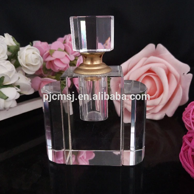 crystal glass .golf ball shaped perfume bottle