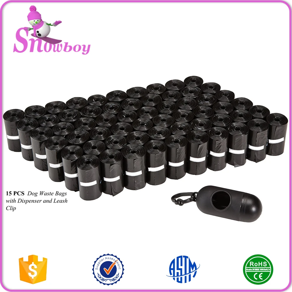 Dog Waste Bags Poop Bags with dispenser and leash clip of Biodegradable Plastic