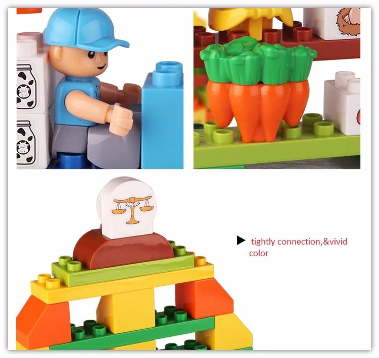 Preschool Early Learning Large Bricks Set Educational DIY Classic Construction Toy Plastic Building Blocks with Story