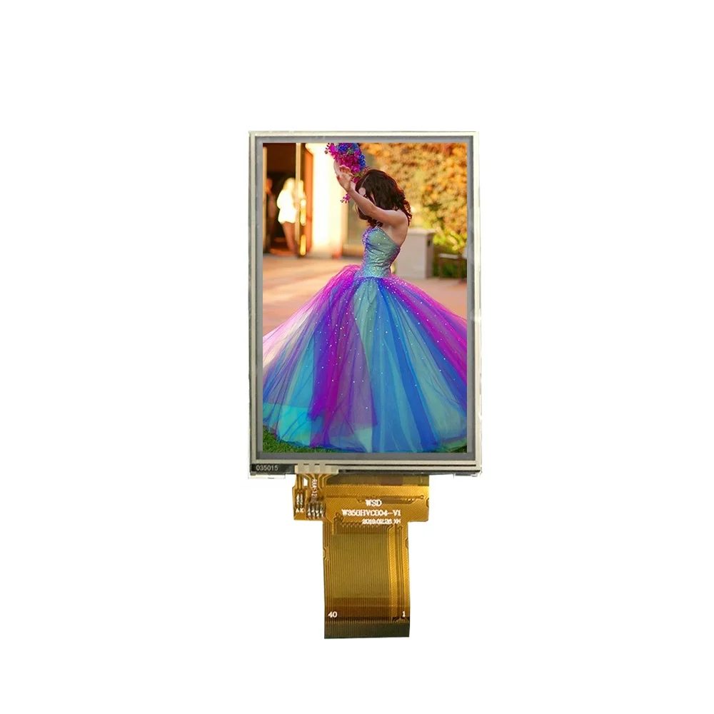 Exw price 3.5 inch 320*480 40 pin car radio and vr small tft lcd screen with resistive touch screen panel