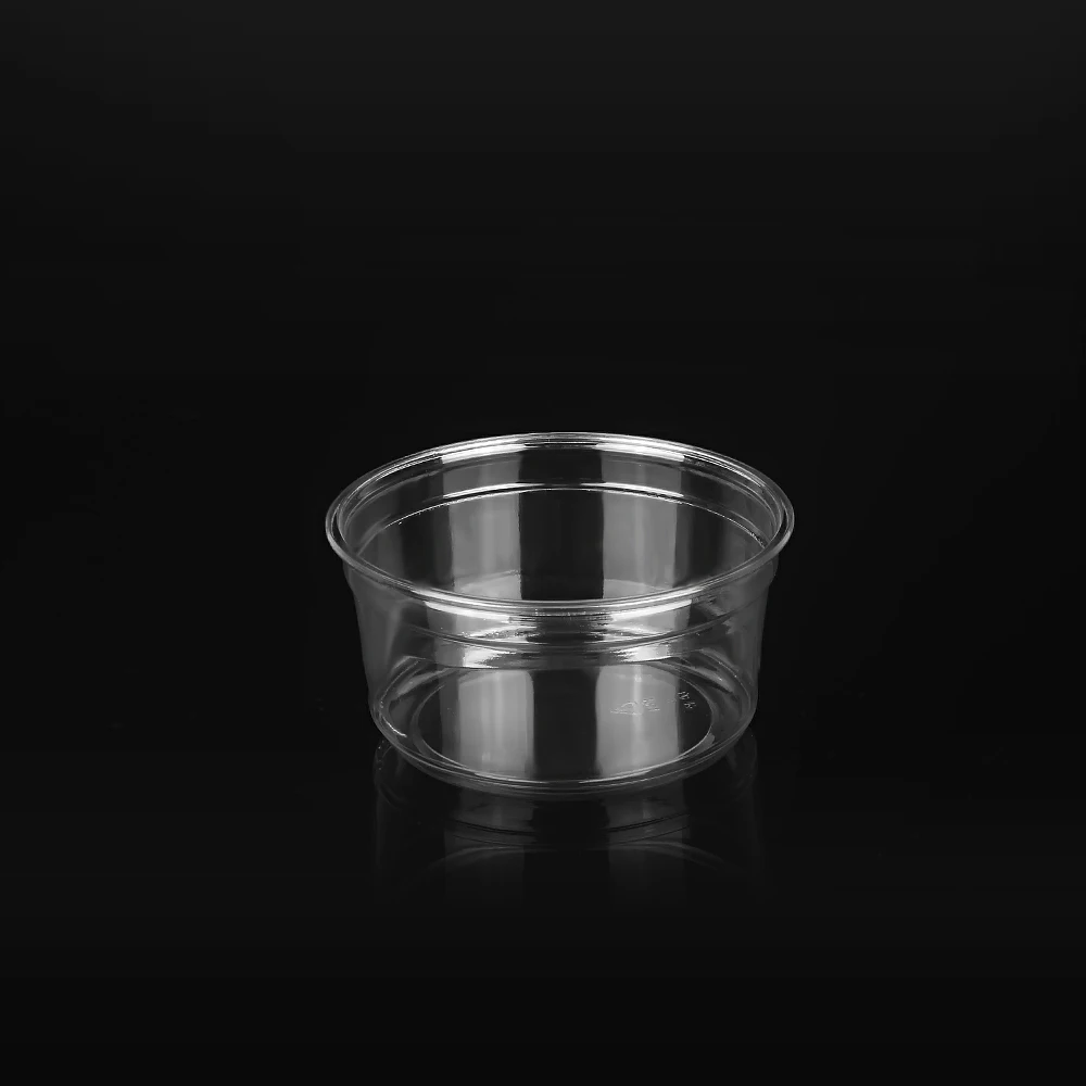 12oz Disposable Take Away Clear Plastic PLA PET Deli Pots Cup 12oz With Insert Lids for custom