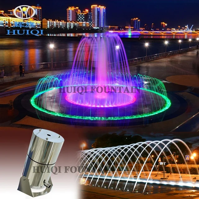 
HUIQI Artificial swimming pool waterfall jumping spring wave light stainless steel fountain indoor and outdoor decoration 