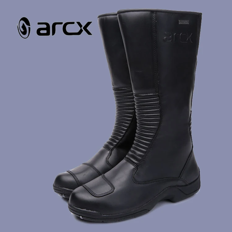 ARCX Men Motorcycle Police Patrol Riding Tall Boots Motorcycle Police Leather Riding Boots Black for Men