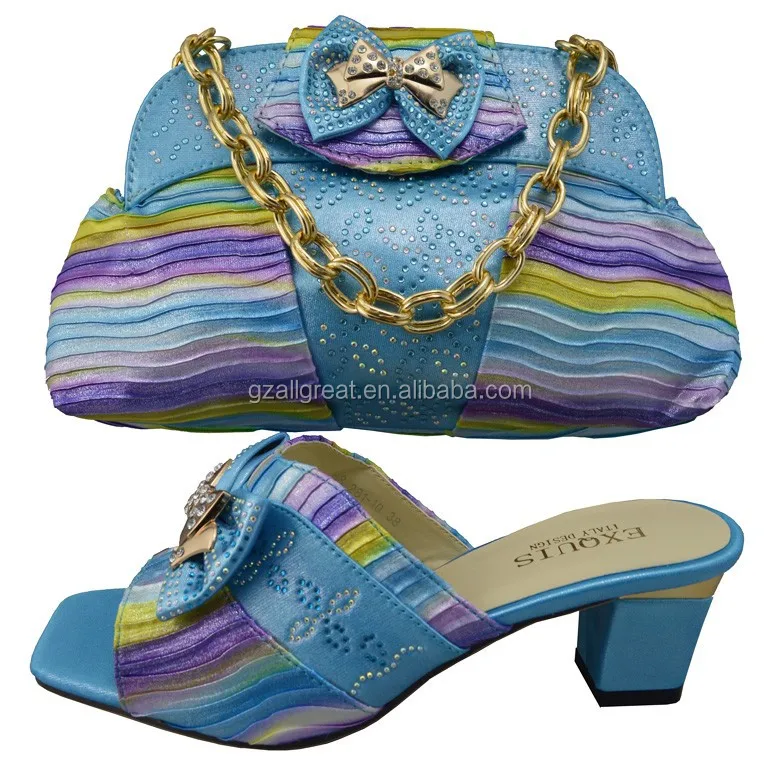 New Arrival Design! Colorful italian shoes and bags to match women/ladies shoes and bags