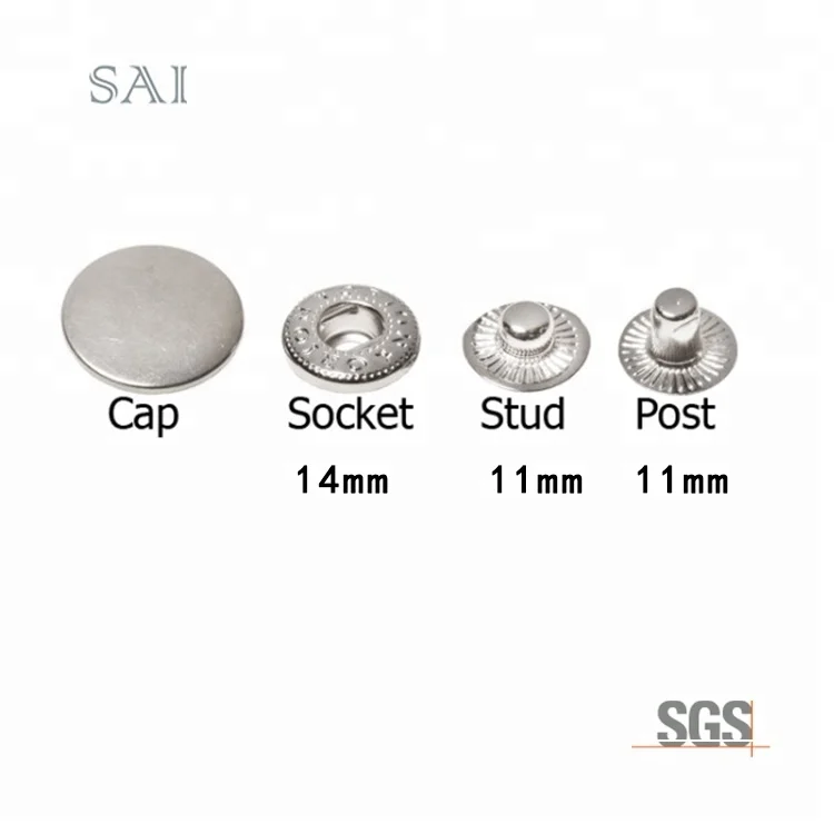 484#    Hot Sale Brass/Metal Four Parts Fashion Spring Snap Button