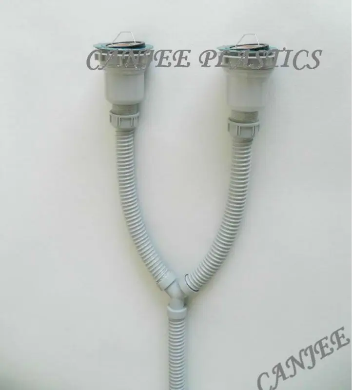 Сливная труба для кухни с двойной раковиной