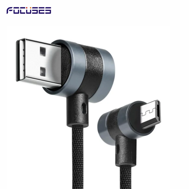 Круглая голова 90 градусов под прямым углом Android кабель для передачи данных