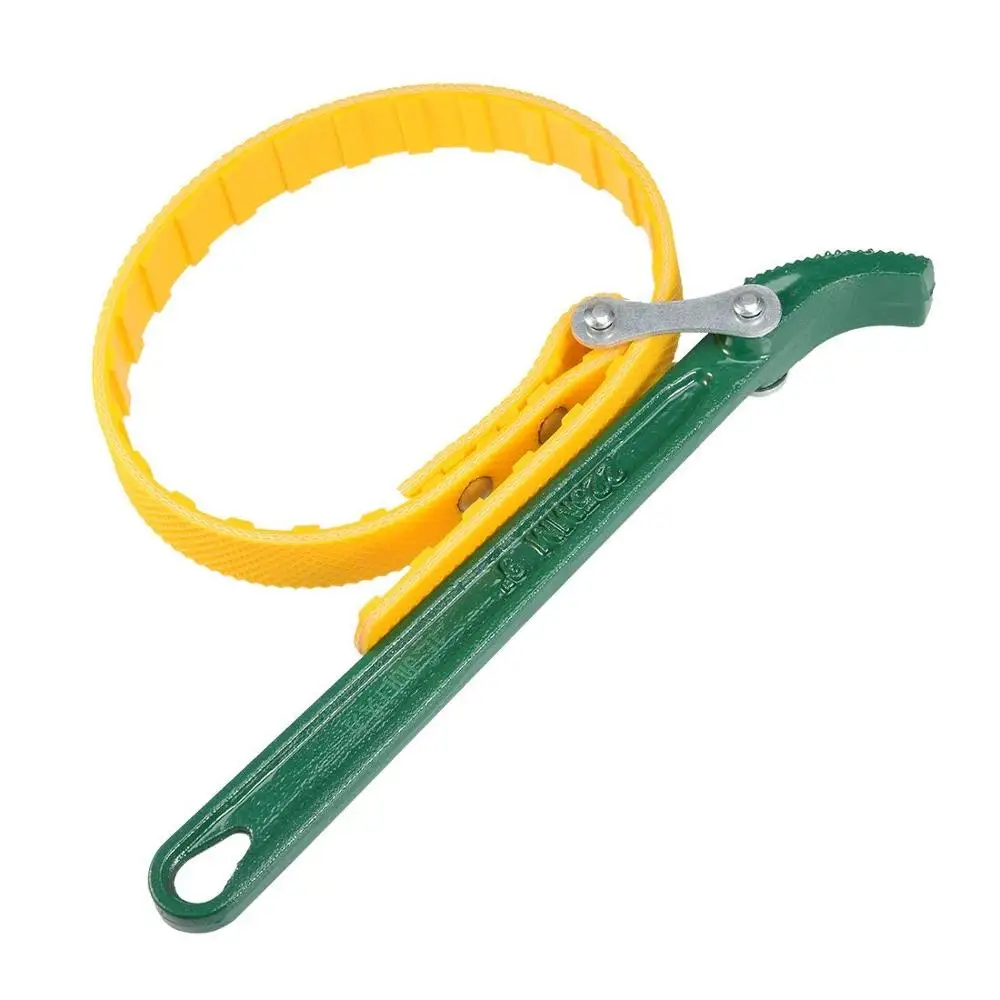 Car Tool Green Yellow Adjustable Anti-slip Belt Filter Strap Wrench