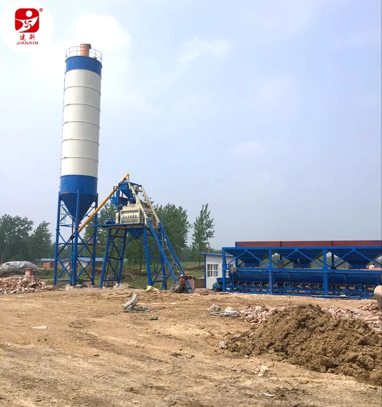 Wet mixed concrete block making 25m3/h Concrete Batching Plant with 50ton cement silo three or four aggregate for free choose