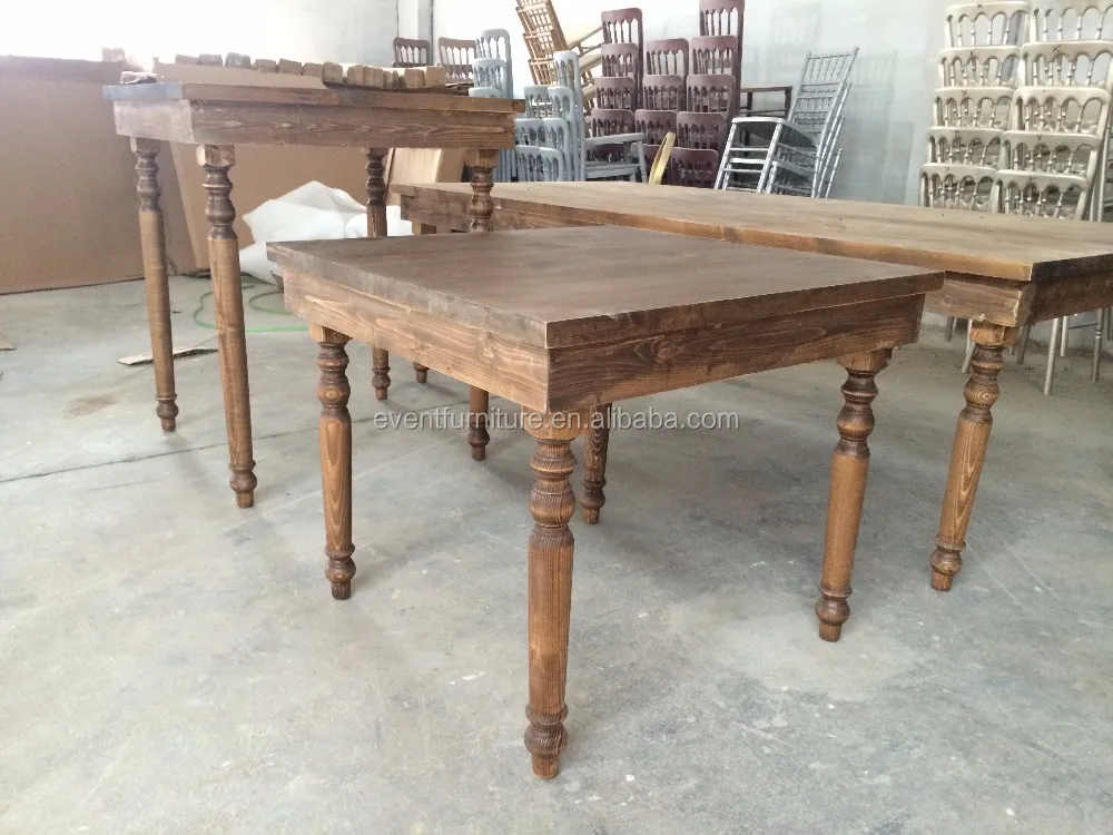 Hard solid wood dining farm table chair