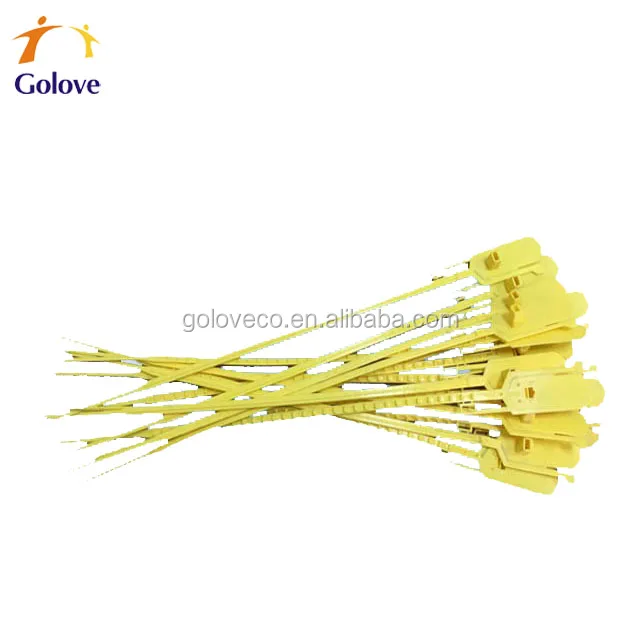 Yellow plastic security seal lock with Serial number